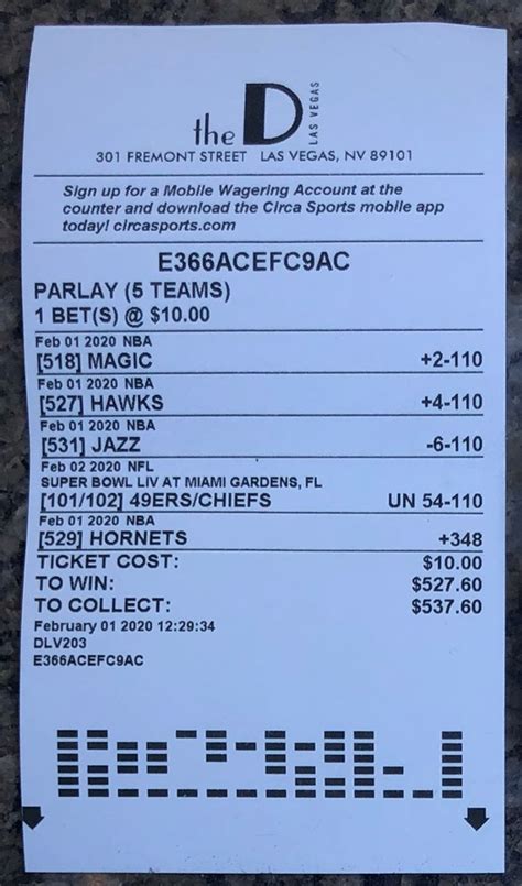 las vegas parlay payout.